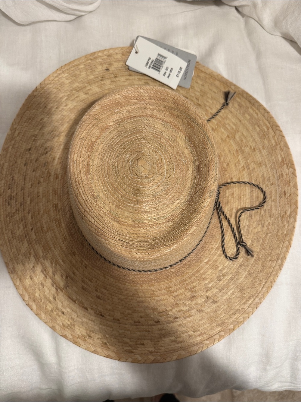 l*space Natural Straw Wide-Brim Hat with Black Trim